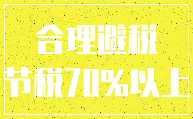合理避税_节税70%以上