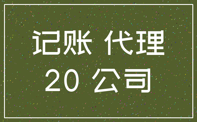 记账 代理_20 公司
