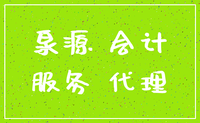 泉源 会计_服务 代理