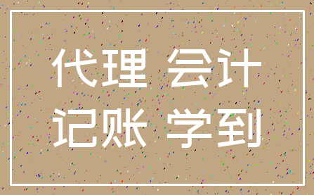 代理 会计_记账 学到