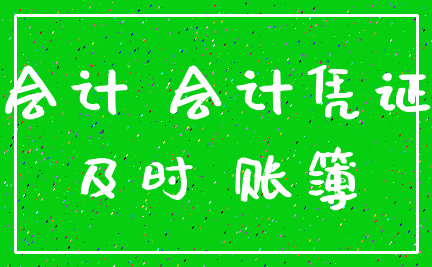 会计 会计凭证_及时 账簿