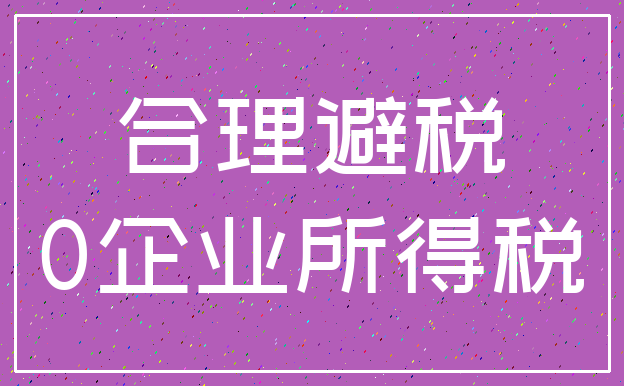 合理避税_0企业所得税