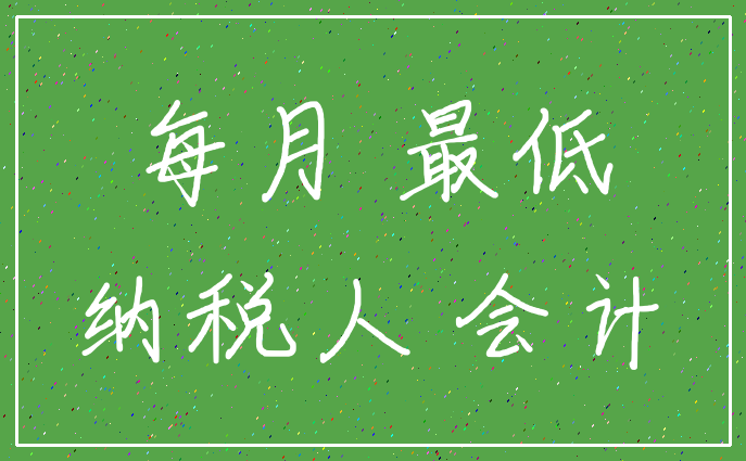 每月 最低_纳税人 会计