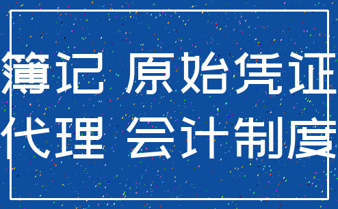 簿记 原始凭证_代理 会计制度