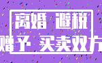 离婚 避税_赠予 买卖双方