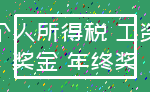 个人所得税 工资_奖金 年终奖