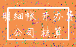 明细帐 开办费_公司 核算
