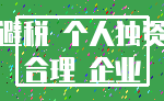 避税 个人独资_合理 企业