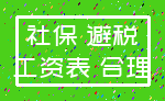 社保 避税_工资表 合理