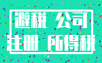 避税 公司_注册 所得税