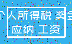 个人所得税 奖金_应纳 工资