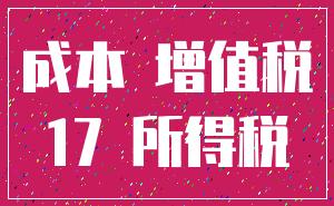 成本 增值税_17 所得税