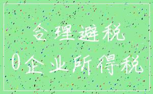 合理避税_0企业所得税