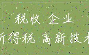 税收 企业_所得税 高新技术