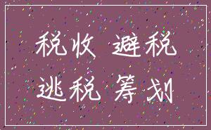 税收 避税_逃税 筹划