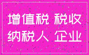 增值税 税收_纳税人 企业