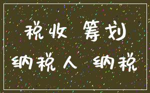 税收 筹划_纳税人 纳税