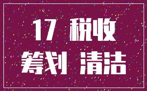 17 税收_筹划 清洁